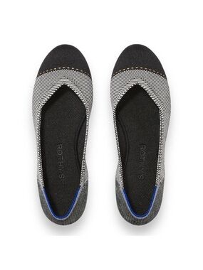 Rothy's Black Gray The Flat Round Toe Grey Mist Captoe Ballet Flat
